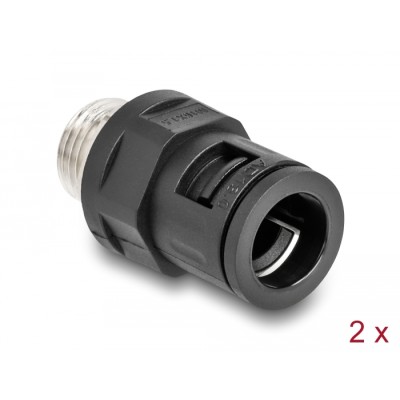 Delock Conduit Fitting with brass external thread M16 black 2 pieces