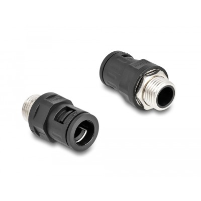 Delock Conduit Fitting with brass external thread M16 black 2 pieces 2