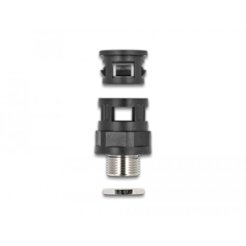 Delock Conduit Fitting with brass external thread M20 black 2 pieces