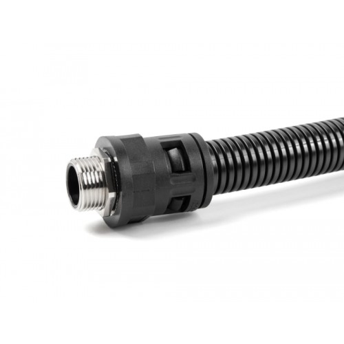 Delock Conduit Fitting with brass external thread M20 black 2 pieces