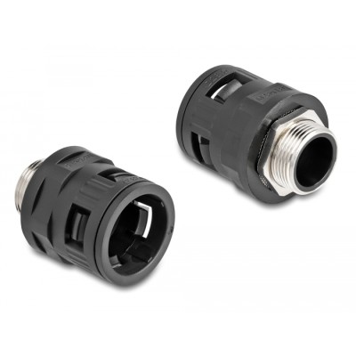 Delock Conduit Fitting with brass external thread M25 black 2 pieces 2