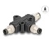 Delock M8 T-Splitter A-coded 4 pin male to 2 x male parallel connection