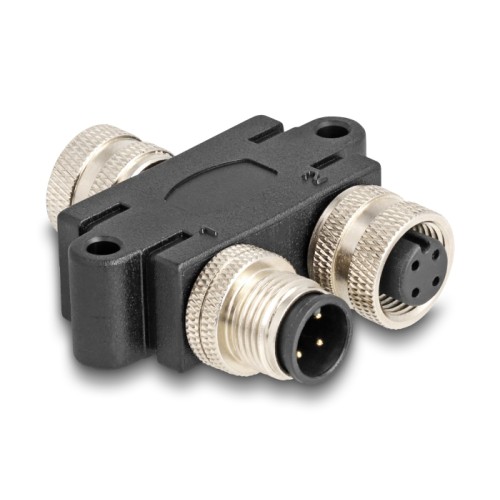 Delock M12 Y-Splitter A-coded 4 pin female to 1 x male und 1 x female parallel connection