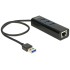 Delock USB 3.0 Hub 3 Port + 1 Port Gigabit LAN 10/100/1000 Mbps
