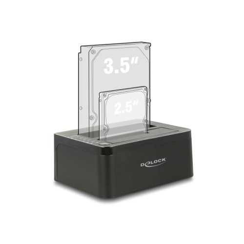 Delock USB 5 Gbps Dual Docking Station for 2 x SATA HDD / SSD with Clone Function