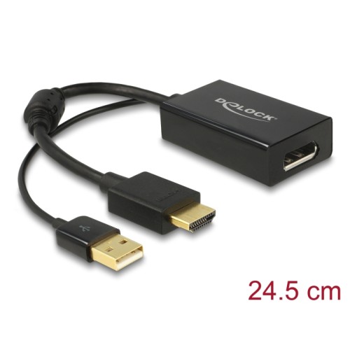 Delock Adapter HDMI-A male > DisplayPort 1.2 female black