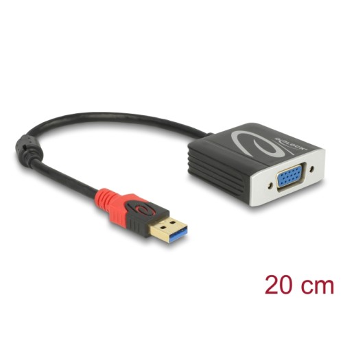 Delock Adapter USB 5 Gbps Type-A male to VGA female