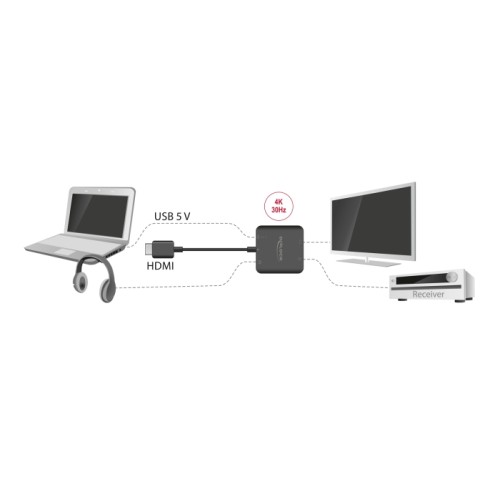 Delock HDMI Audio Extractor 4K 30 Hz compact