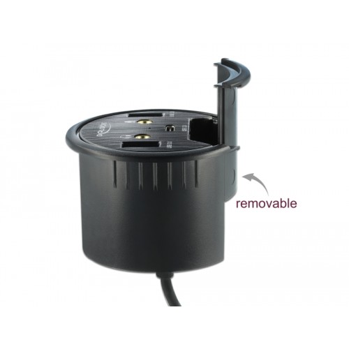 3 Port In-Desk Hub USB 1 x USB Type-C™ and 2 x USB Type-A + HD-Audio Ports