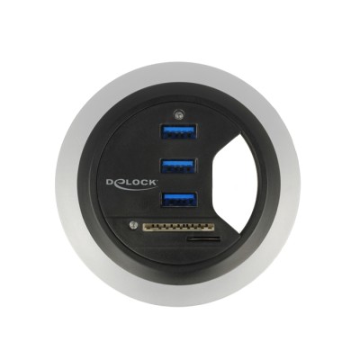 Delock In-Desk Hub 3 Port USB 3.0 + 2 Slot SD Card Reader 2