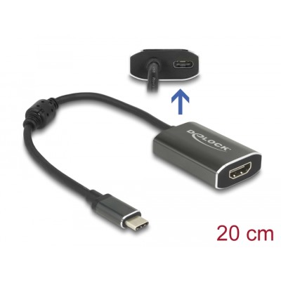 Delock Adapter USB Type-C™ male > HDMI female (DP Alt Mode) 4K 60 Hz with PD function