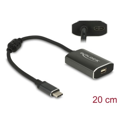 Delock Adapter USB Type-C™ male > mini DisplayPort female (DP Alt Mode) 4K 60 Hz with PD function