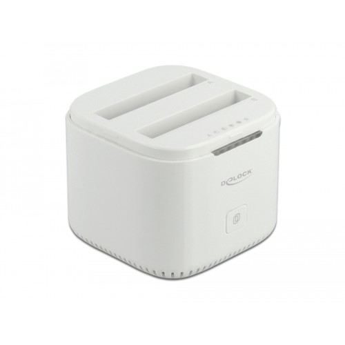 Delock USB Type-C™ 3.2 Docking Station for 2 x 2.5″ SATA HDD / SSD with Clone Function