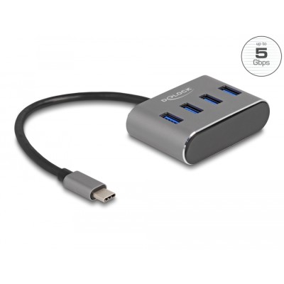 Delock 4 Port USB 3.2 Gen 1 Hub with USB Type-C™ connector – USB Type-A ports on top