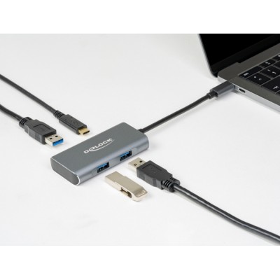 Delock External USB 3.2 Gen 2 USB Type-C™ Hub with 3 x USB Type-A and 1 x USB Type-C™ 2