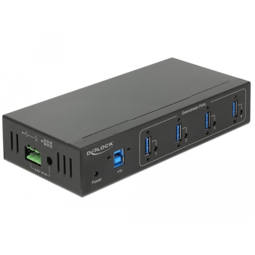 Delock External Industry Hub 4 x USB 3.0 Type-A with 15 kV ESD protection