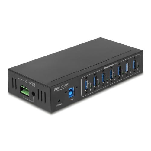 Delock External Industry Hub 7 x USB 3.0 Type-A with 15 kV ESD protection