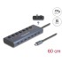 Delock USB 5 Gbps Hub with 7 USB Type-C™ Port with switch thereof 6 x Data Port + 1 x Data and PD 20 Watt