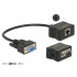 Delock Extender RS-232 DB9 female RJ45 female to RS-232 DB9 male RJ45 female ESD protection 1200 m range extended temperature ra