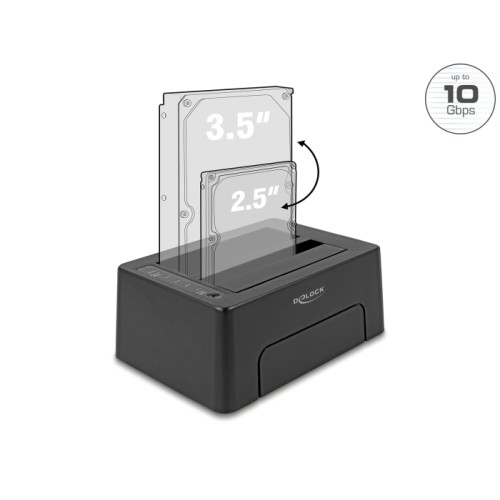 Delock USB Type-C™ 3.1 Docking Station for 2 x SATA HDD / SSD with Clone Function