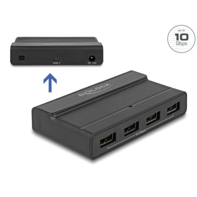 Delock External USB 3.2 Hub 4 Port with 10 Gbps