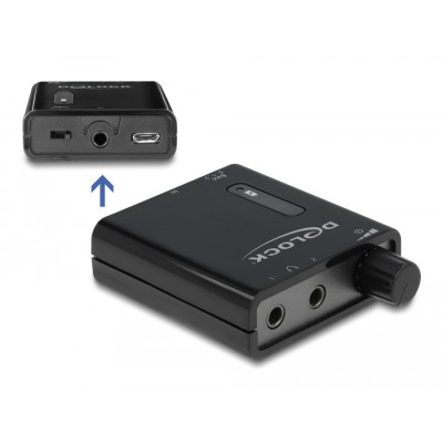 Delock Portable Stereo Headphone Amplifier with dual output and bass boost