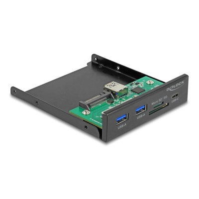 Delock 3.5″ USB 3.2 Gen 1 Front Panel 1 x USB Type-C™ + 2 x USB Type-A + SD and Micro SD slot 2