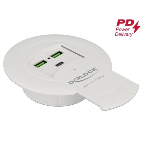 Delock USB Type-C™ Charger PD 85 W + Qualcomm Quick Charge 3.0 for table mounting