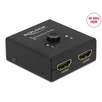 Delock HDMI 2 - 1 Switch bidirectional 4K 60 Hz compact