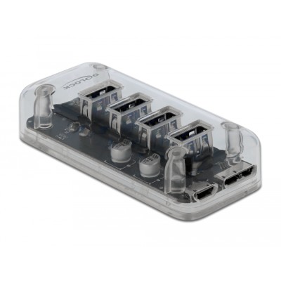 Delock External USB 3.0 Hub with 4 Ports transparent