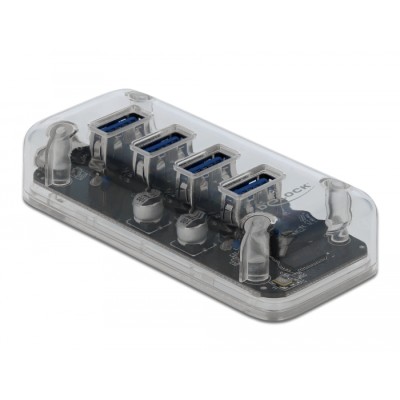 Delock External USB 3.0 Hub with 4 Ports transparent 2