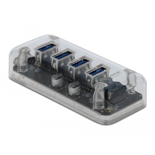Delock External USB 3.0 Hub with 4 Ports transparent