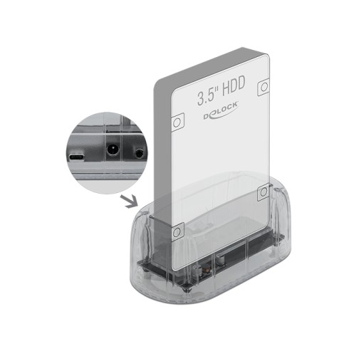 Delock USB Type-C™ Docking Station for 1 x SATA HDD / SSD transparent