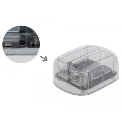 Delock USB Type-C™ Docking Station for 2 x SATA HDD / SSD transparent