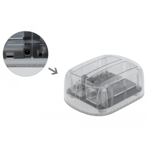 Delock USB Type-C™ Docking Station for 2 x SATA HDD / SSD transparent