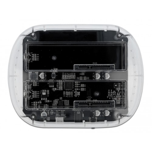 Delock USB Type-C™ Docking Station for 2 x SATA HDD / SSD transparent