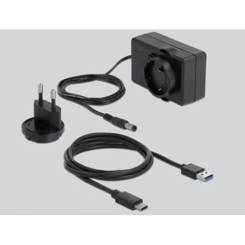 Delock USB Type-C™ Docking Station for 2 x SATA HDD / SSD transparent