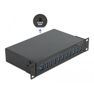 Delock 10″ Industry Hub 10 x USB 3.2 Gen 1 Type-A