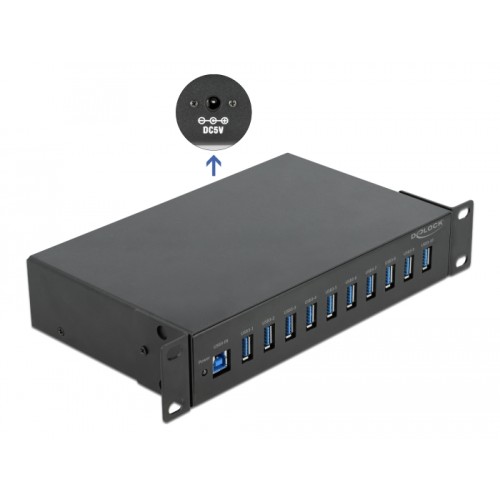Delock 10″ Industry Hub 10 x USB 3.2 Gen 1 Type-A