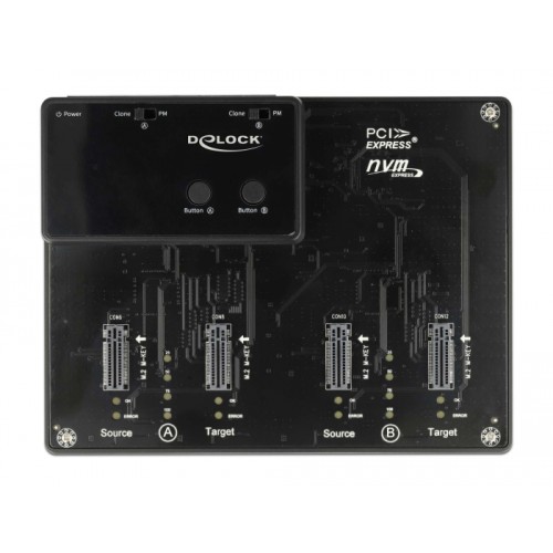Delock M.2 Docking Station for 4 x M.2 NVMe PCIe SSD with Clone function