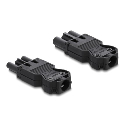Delock Installation Connector 3-pole, screw terminal, black, 1 set
