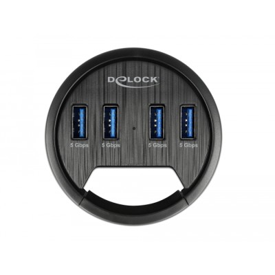 Delock 4 Port In-Desk Hub with 4 x SuperSpeed USB Type-A Port 2