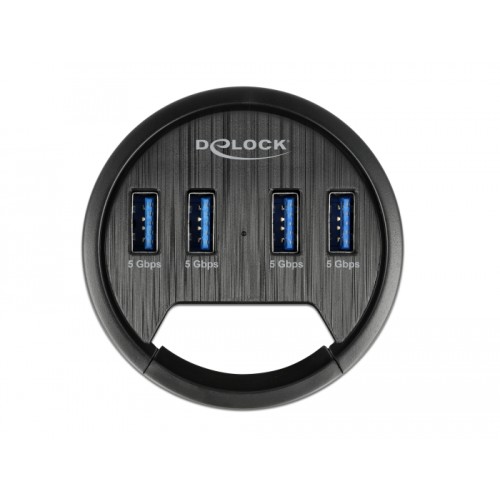 Delock 4 Port In-Desk Hub with 4 x SuperSpeed USB Type-A Port
