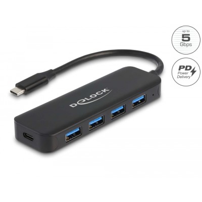 Delock USB Type-C™ Hub 4 Port USB 3.2 Gen 1 with Power Delivery 85 Watt