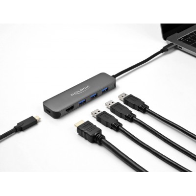 Delock 3 Port USB Hub and 4K HDMI output with USB Type-C™ connection and PD 85 Watt 2