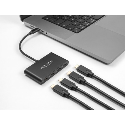 Delock USB 3.2 Gen 1 USB Type-C™ Hub with 3 x USB Type-C™ female + 1 x USB Type-C™ PD 100 Watt 2