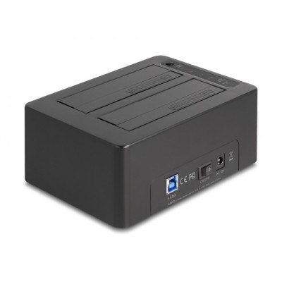 Delock USB Dual Docking Station for 2 x SATA HDD / SSD with Clone Function and Card Reader + additional USB Port 2
