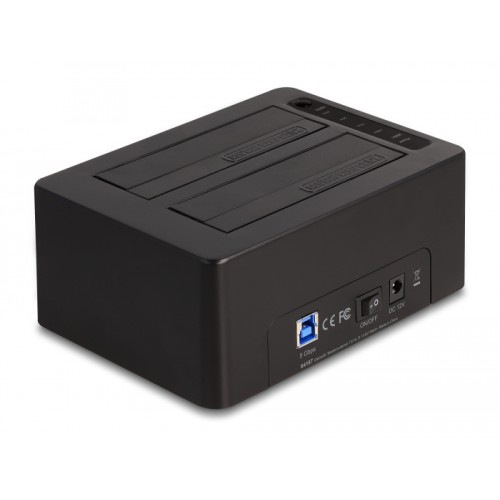 Delock USB Dual Docking Station for 2 x SATA HDD / SSD with Clone and Erase Function