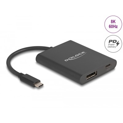 Delock USB Type-C™ Adapter zu DisplayPort (DP Alt Mode) 8K mit HDR und Power Delivery 60 W