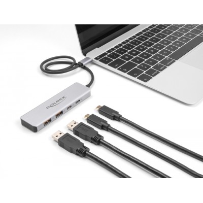 Delock USB 10 Gbps USB Type-C™ Hub with 2 x USB Type-A and 2 x USB Type-C™ with 35 cm connection cable 2